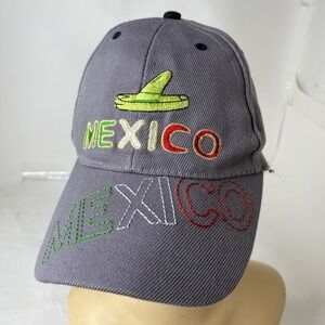 Mexico Cap Hat Embodied  Gray Adjustable  One Size  Sombrero